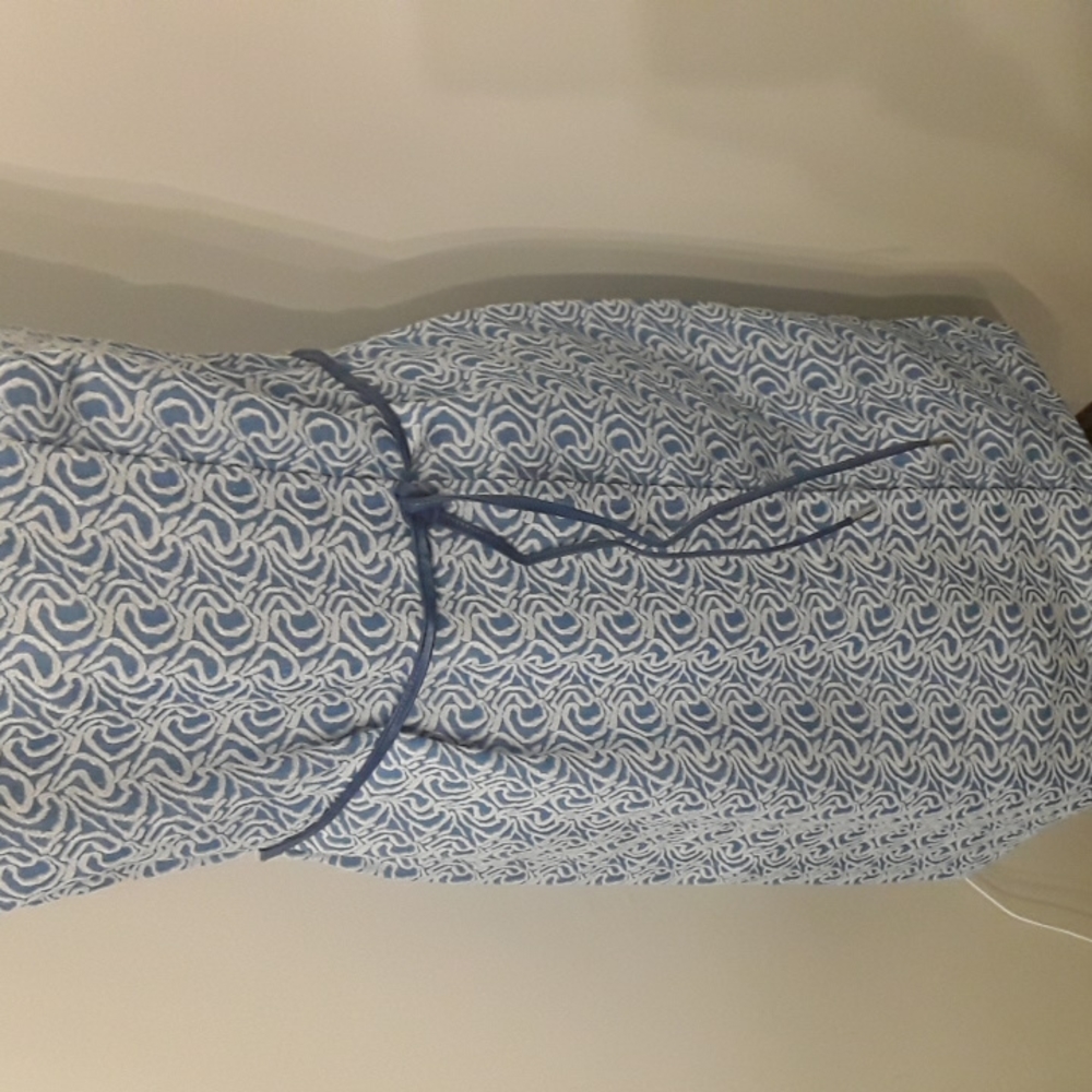 Vintage 60s Blue and White Mod Dress 16 - Picture 3 of 11
